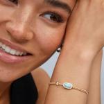 Kendra Scott Grayson Stretch Bracelet in Gold Quartz