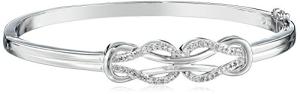 Sterling Silver Diamond Double Knot Bangle Bracelet