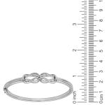 Sterling Silver Diamond Double Knot Bangle Bracelet