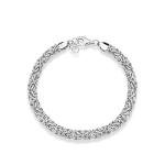 Miabella Italian 925 Silver Byzantine Bracelet for Women