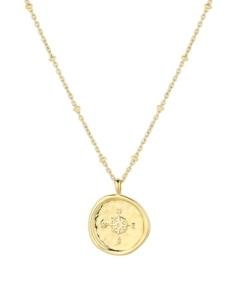 Gorjana Compass Coin Pendant Necklace in Gold
