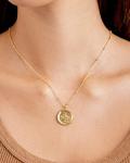 Gorjana Compass Coin Pendant Necklace in Gold