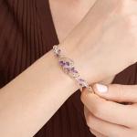 Amethyst and Topaz Silver Bangle Bracelet for Women