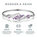 Amethyst and Topaz Silver Bangle Bracelet for Women