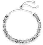 Miabella Italian Sterling Silver Byzantine Bolo Bracelet