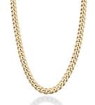 Miabella 18K Gold Over Silver Cuban Link Necklace
