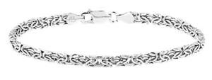 Miabella 925 Sterling Silver Byzantine Link Bracelet