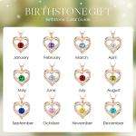 Forever Love Heart Necklace with Birthstone Pendant