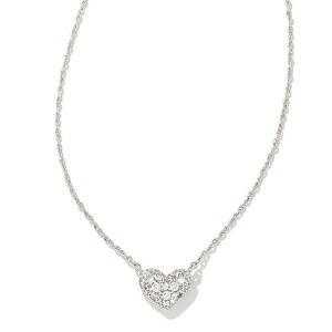 Kendra Scott Silver-Plated Heart Crystal Necklace