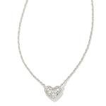 Kendra Scott Silver-Plated Heart Crystal Necklace