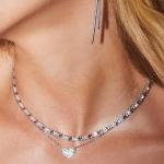 Kendra Scott Silver-Plated Heart Crystal Necklace