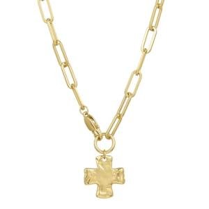 Chunky Gold Cross Chain Necklace for Women