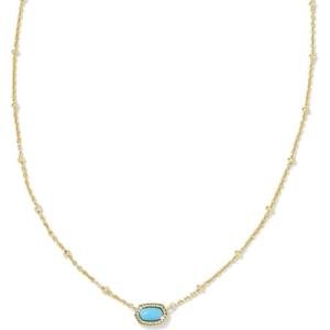 Kendra Scott Mini Elisa Gold-Plated Turquoise Necklace