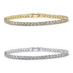 Gold Plated 3mm Cubic Zirconia Tennis Bracelet