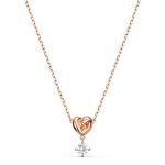 Swarovski Rose-Gold Heart Pendant Necklace with Crystals