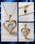 2 Carat Heart Moissanite Necklace in 14k Gold