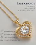 2 Carat Heart Moissanite Necklace in 14k Gold