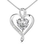 Sterling Silver Heart Pendant Necklace for Her