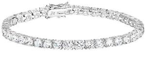 Platinum Plated Sterling Silver Tennis Bracelet