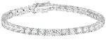 Platinum Plated Sterling Silver Tennis Bracelet