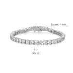 Platinum Plated Sterling Silver Tennis Bracelet