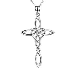 Sterling Silver Irish Cross Necklace for Women