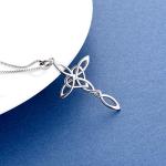 Sterling Silver Irish Cross Necklace for Women