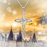 Sterling Silver Irish Cross Necklace for Women