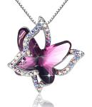 Butterfly Crystal Necklace with Amethyst Birthstone