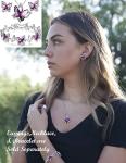 Butterfly Crystal Necklace with Amethyst Birthstone