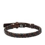 Fossil Men's Braided Leather Bracelet in Black/Brown