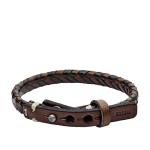 Fossil Men's Braided Leather Bracelet in Black/Brown