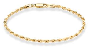 Gold Plated Sterling Silver Braided Rope Bracelet