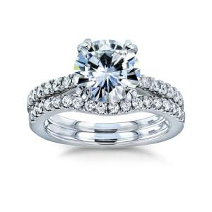 Kobelli Moissanite & Lab Diamond Bridal Ring Set