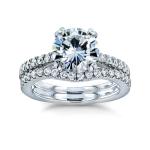 Kobelli Moissanite & Lab Diamond Bridal Ring Set