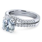 Kobelli Moissanite & Lab Diamond Bridal Ring Set