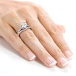 Kobelli Moissanite & Lab Diamond Bridal Ring Set