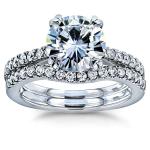Kobelli Moissanite & Lab Diamond Bridal Ring Set