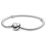 Pandora Heart Clasp Snake Chain Bracelet for Charms