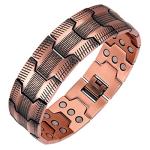 Men's Adjustable Copper Magnetic Bracelet with 3 Rows