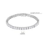 Platinum Plated Sterling Silver Cubic Zirconia Bracelet