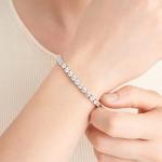 Platinum Plated Sterling Silver Cubic Zirconia Bracelet