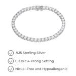 Platinum Plated Sterling Silver Cubic Zirconia Bracelet