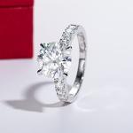 14K White Gold Moissanite Engagement Ring for Women