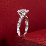 14K White Gold Moissanite Engagement Ring for Women