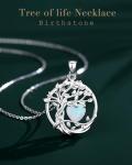 FANCIME Sterling Silver Tree of Life Birthstone Necklace