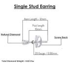 Mini Natural Diamond Stud Earring in 14K White Gold