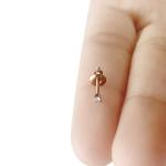 Mini Natural Diamond Stud Earring in 14K White Gold