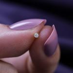 Mini Natural Diamond Stud Earring in 14K White Gold