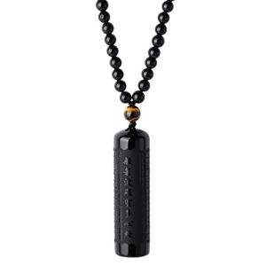 Black Obsidian and Tiger Eye Chakra Necklace